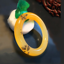 Yunnan Dragon Mausoleum Natural Yellow Dragon Jade Bracelet Sub Bracelet Ice Seed Water Grass Flower Delivery Certificate Girlfriend mothers money live