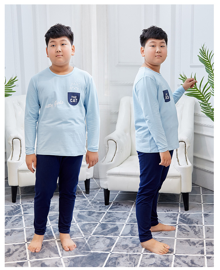 Quần áo trẻ em béo cộng với phân bón để tăng đồ lót quần áo mùa thu cotton phù hợp với kích thước lớn, áo hai mảnh mỏng giữ ấm cho bé gái áo giữ nhiệt bé trai