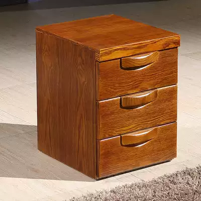 Modern Chinese water ash willow solid wood desk supporting keyboard changed to three-layer storage drawer main frame side cabinet