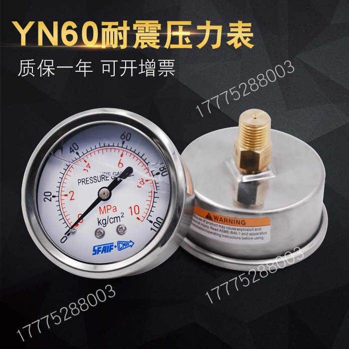 Shaft Towards Back Type Shock Resistant Pressure Gauge Hydraulic Oil Pressure Gauge Pressure Meter Radial Pressure Meter With Side Earthquake Watch
