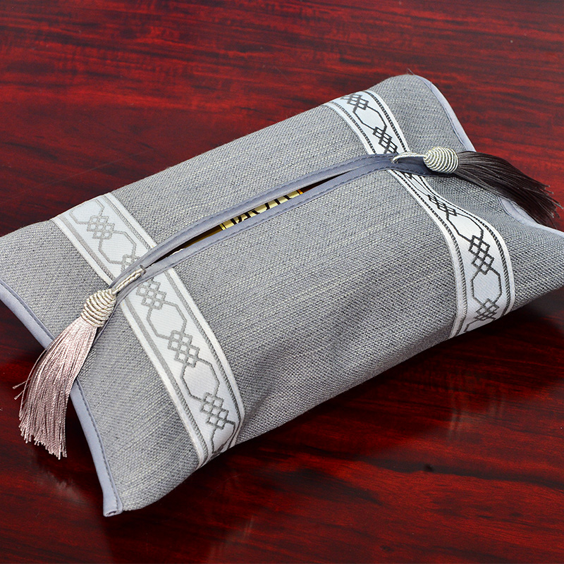 Cotton Hemp Zen Buffet Napkins Bag home Living room Chinese style toilet paper box Retro minimalist New Chinese paper towels leather cloth Art