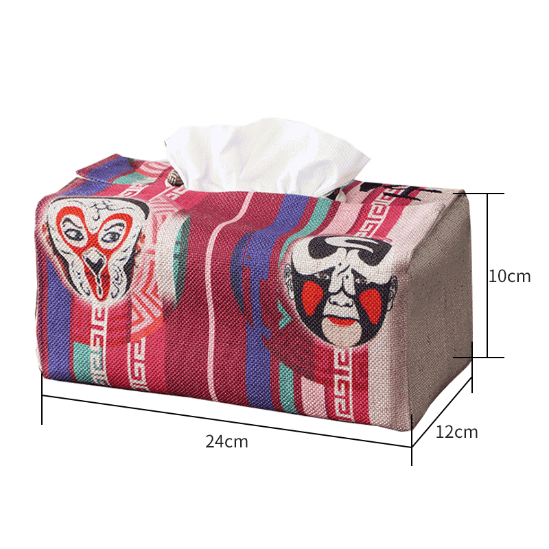 Linen Chinese tissue box Classical fabric New Chinese cotton linen tissue set Living room retro Chinese style household creativity