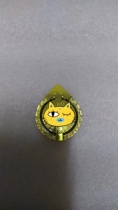 cartoon mischievous cat golden brooch