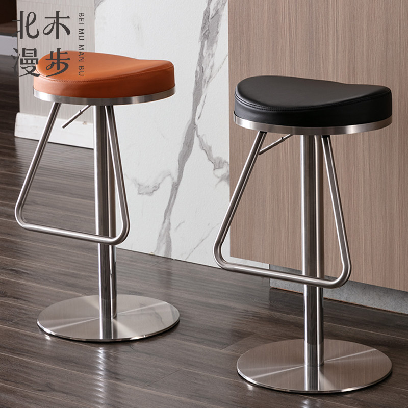 North Wood Light Extravaganza Modern Minima Home Lift Bar Chair Bar Front Chair Stainless Steel Bar Table Swivel High Footstool