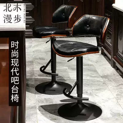 Nordic bar stool Modern simple household lifting chair Rotating bar table and chair Fashion cashier high stool bar stool