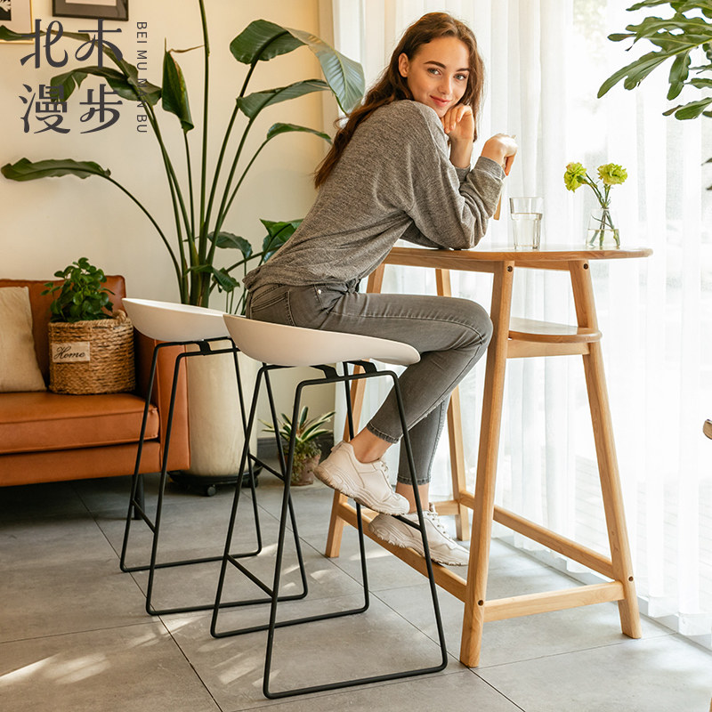 Nordic modern minimal iron bar chair fashion personality chair high chair front bench household bar bench