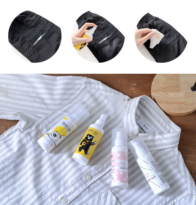 Áo khoác xuống đại lý giặt khô quần áo giày sạch mạnh dùng một lần khẩn cấp khử nhiễm phun khô chất tẩy rửa - Dịch vụ giặt ủi 	giá chai nước tẩy quần áo