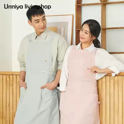 Korean direct mail modori apron Kitchen waterproof and oil-proof intervenable fashion apron Men's and women's couple aprons