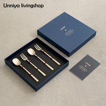 South Korea Direct mail LIHAN brass fork spoon cutlery suit Next afternoon tea cutlery spoon fork 2 pieces