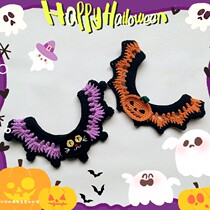 Cat and dog Halloween scarf pet knitted bib bow tie saliva towel cute festive British short teddy accessories