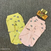 Spring and autumn dog base T-shirt wild high collar ribbed long sleeve dog base inside Teddy dog clothes