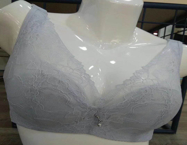 Zixiu Lace Crystal Thin Cup V-neck Receiving Side Breast Comfortable Health Bra 8887