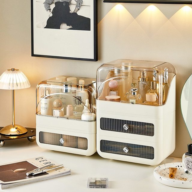Cosmetic storage box dressing table desktop drawer skin care products storage rack multifunctional household products