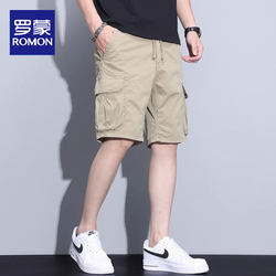 Romon Work Shorts for Men, Summer Thin Style 2025 New Straight-Leg Multi-Pocket Casual Mid-Length Shorts for Men