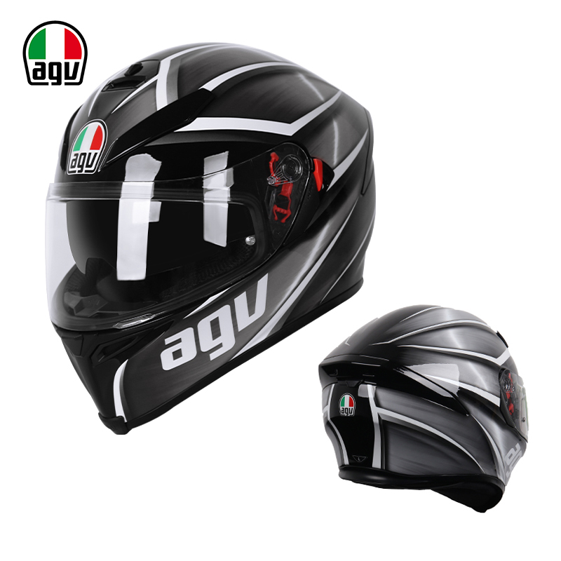 AGV locomotive safety helmet male and female racing locomotive Seasons anti-fog double lenses 3c certified light weight K5s full armor
