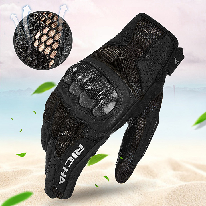 Locomotive riding gloves Summer RICHA thin spring breathable carbon fiber mesh locomotive off-road race car anti-fall