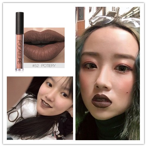Vibrato ins super fire Châu Âu và Mỹ nâu mờ môi men kéo dài không dưỡng ẩm không bóng môi không thấm nước ăn màu đất - Son bóng / Liquid Rouge son bóng hồng đất	