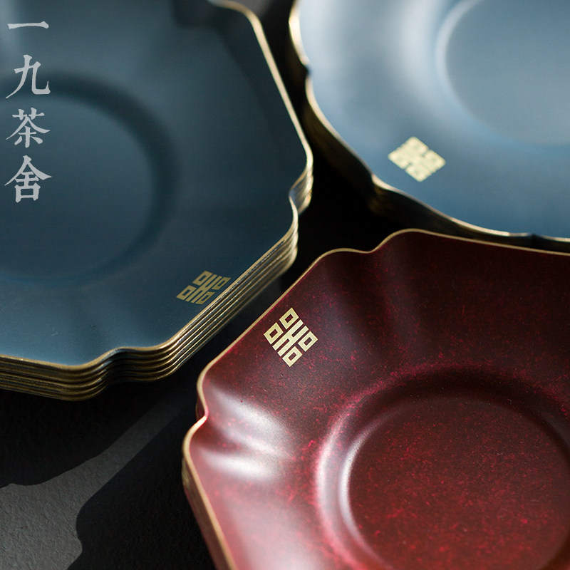 Nineteen Tea House pure copper saucer tea cup base tea holder coaster kung fu tea set accessories tea ceremony zero accessories cup holder