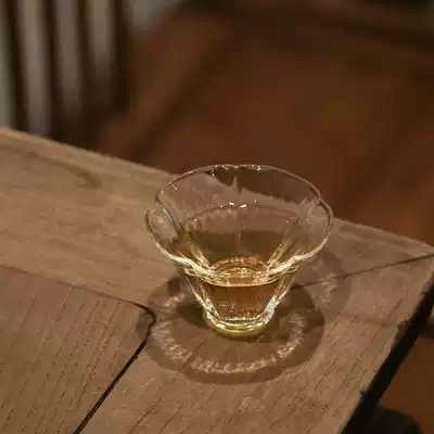 Nine Tea House hibiscus petal glass small Cup handmade heat-resistant glass cup kung fu tea set Cup Cup