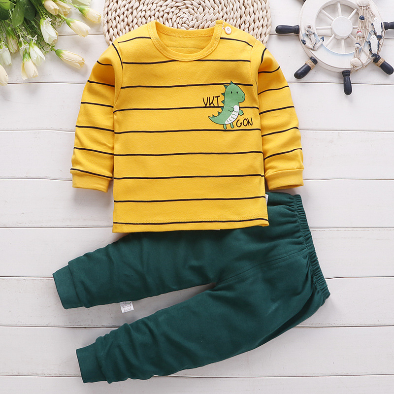 Autumn clothes Qiuqi children's clothes pajamas home service cotton boys and girls baby baby warm autumn clothes set (1627207:9317456855:sort by color:A074 - Dragon Baby;122216343:997682873:Reference Height:90cm.)