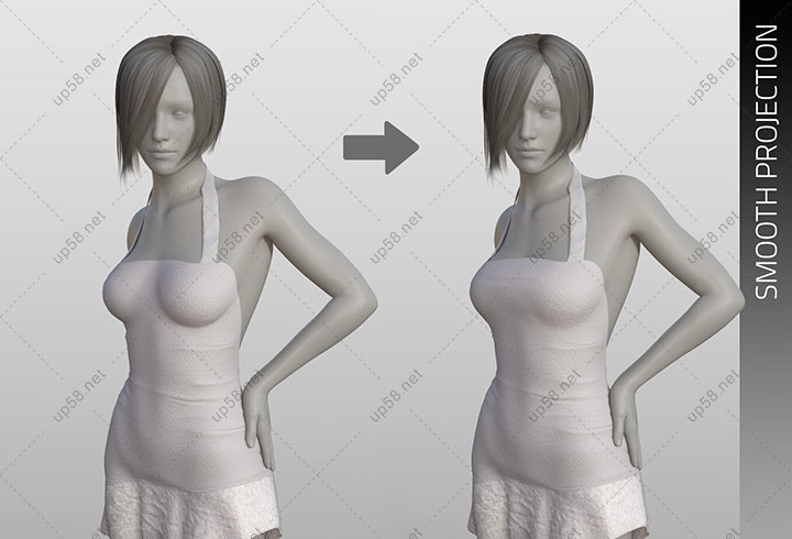 DAZ 3D女性角色胸部形状尺寸控制3D模型