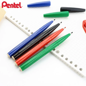 [日本Pentel派通速写笔签字笔S520书法练字硬笔彩色秀丽笔2.0商务签名软笔草图设计手绘漫画记号笔描边勾线笔]