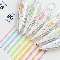 Japan PLUS Prussian retouching with crayon watercolor text fluorescent retouching with student cute decoration with diary hand account DIY key mark color lace press correction tape