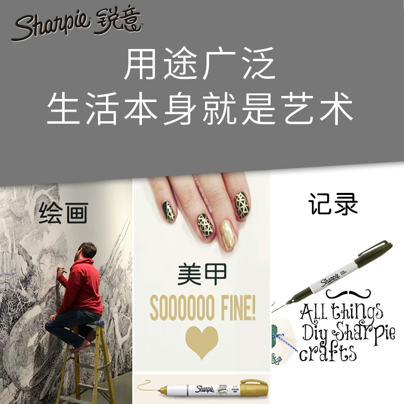 Импортированная из США чернильная маркерная ручка Sharpie промышленная ручка студенческий экспериментальный дизайн живопись Майк ручка цветной маркер набор экспресс-логистика ручка
