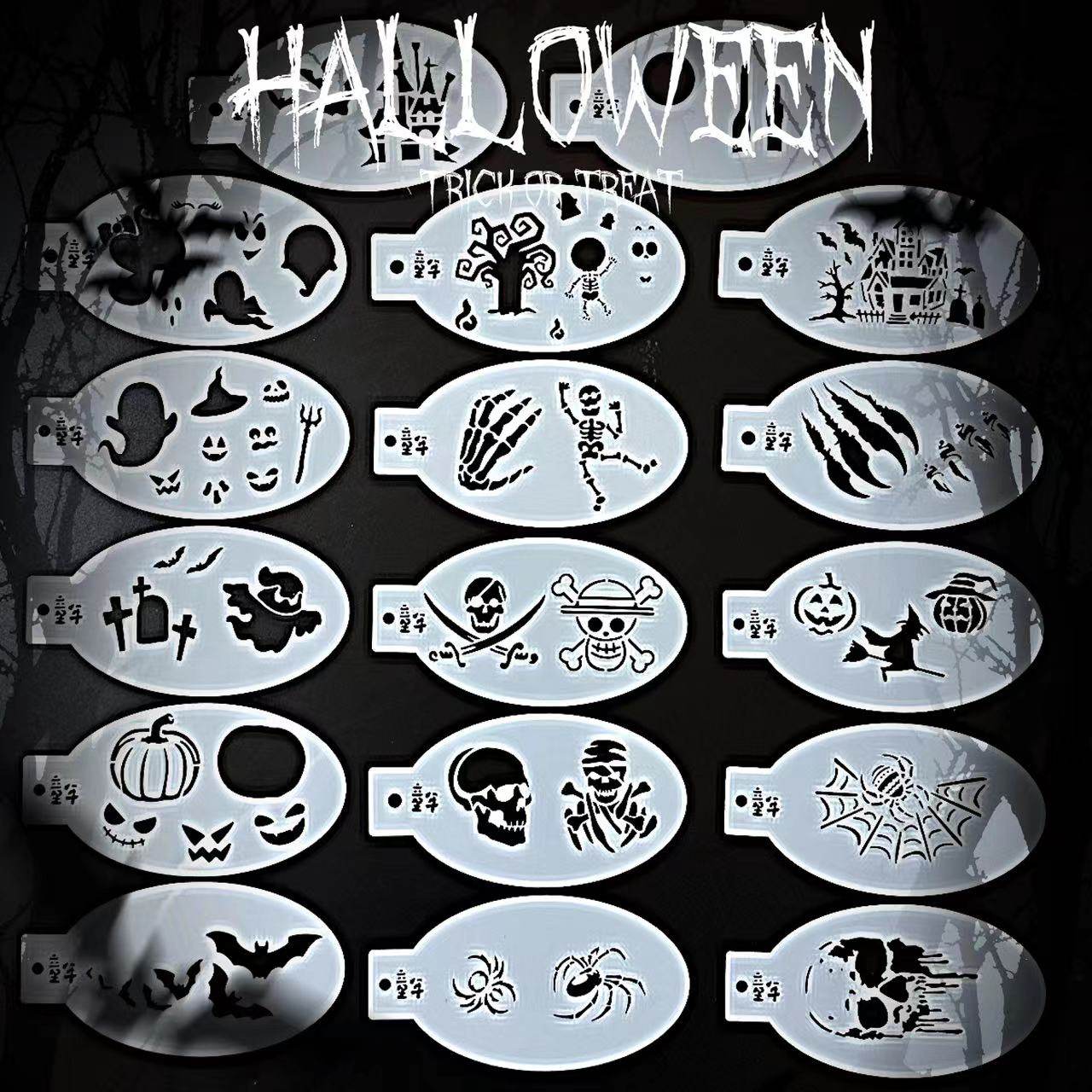 25年最火万圣节彩绘模板推荐！骷髅幽灵南瓜蜘蛛手抄报全搞定-白模填色-淘宝好物网, image size:1280x1280