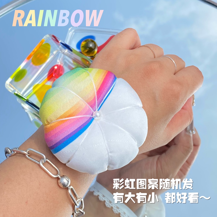 (Actual) Original Needle Bag Small Black Pinch Pad (Rainbow) Velvet (Wrist) Pumpkin Needle Zapping Inserts