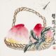 Qi Baishi dragonfly peach ອາຍຸຍືນ peach ອາຍຸຍືນຜູ້ສູງອາຍຸວັນເດືອນປີເກີດຫ້ອງດໍາລົງຊີວິດແບບຈີນຫ້ອຍຮູບແຕ້ມ porch ງ່າຍດາຍສີຕົກແຕ່ງ