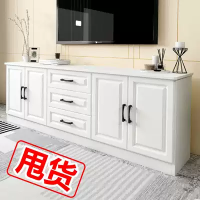 Bedroom TV cabinet small apartment master bedroom modern simple Nordic TV cabinet raised living room European solid wood