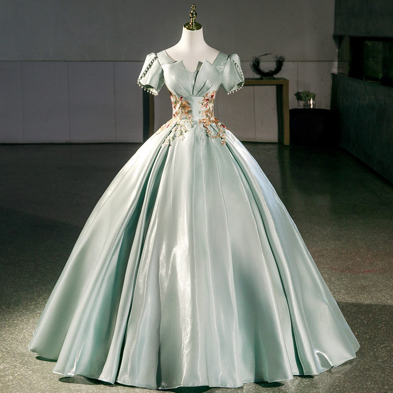 French-Style Evening Dress 2026 New Model for Students, Coming-Of-Age Ceremony, Birthday Banquet, Art Exam, Solo Performance Attire, Annual Meeting Host French-Style Evening Dress 2026 New Model for Students, Coming-Of-Age Ceremony, Birthday Banquet, Art Exam, Solo Performance Attire, Annual Meeting Host