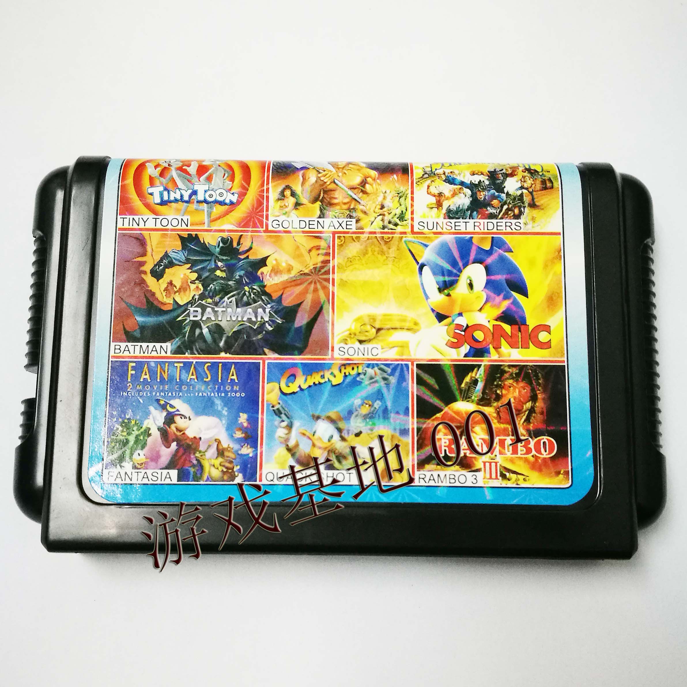 Sega Game Card Black card 16-bit TH32001 card Tomahawk Mickey Fighting Trio Double Dragon Rambo hinge