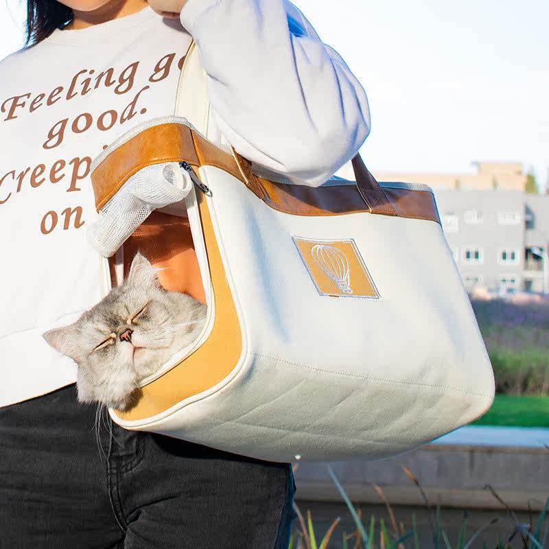 Portable cat bag large outing portable cat backpack teddy bear small dog dog shoulder bag pet messenger bag