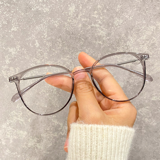 Cold brown Xiaohongshu Internet celebrity style transparent myopia glasses frame for women, Korean version, trendy men, with prescription, can be equipped with anti-blue light frame