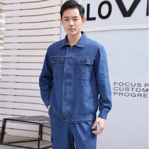 Тонкая джинсовая летняя одежда, износостойкий хлопковый летний комбинезон, защита от ожогов