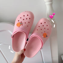 New slippers womens summer non-slip waterproof fairy hole shoes flat outside wear student cool shoes nurse shoes