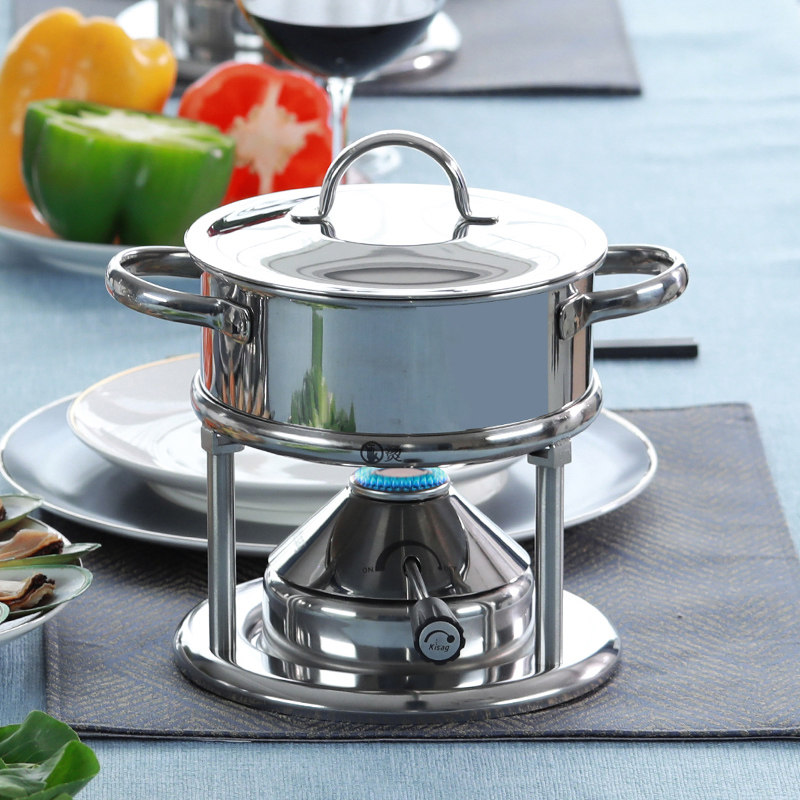 Swiss Kisag Wickers Furnace Single Double Fire Boiler 16cm Hot Pot pan Non-alcohol Non-electromagnetic One pot Small