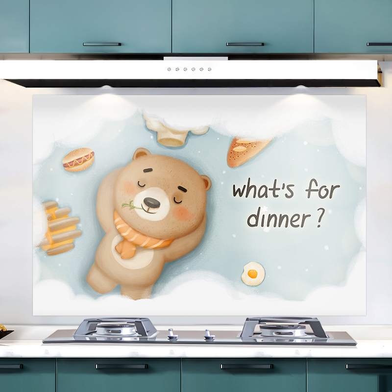 Kitchen anti-oil sticker high temperature resistant hearth countertop Retouching Sticker Waterproof Fireproof Wall wall Decorated Tile stickers Painter