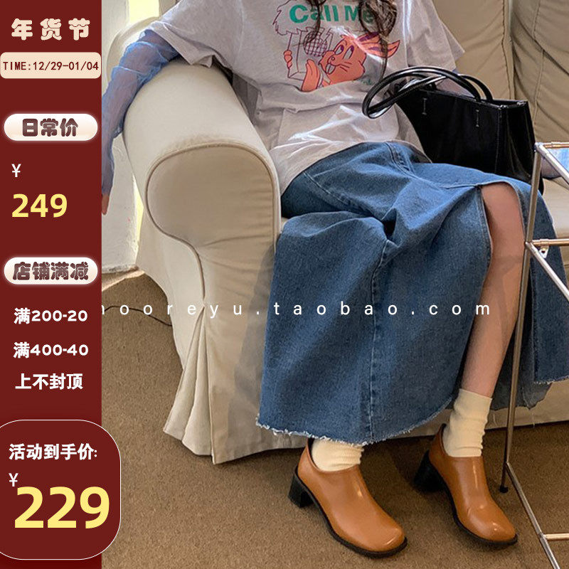 Korean spring and summer Japanese cute college style chunky heel big toe single shoes women's retro all-match Mary Jane shoes trend