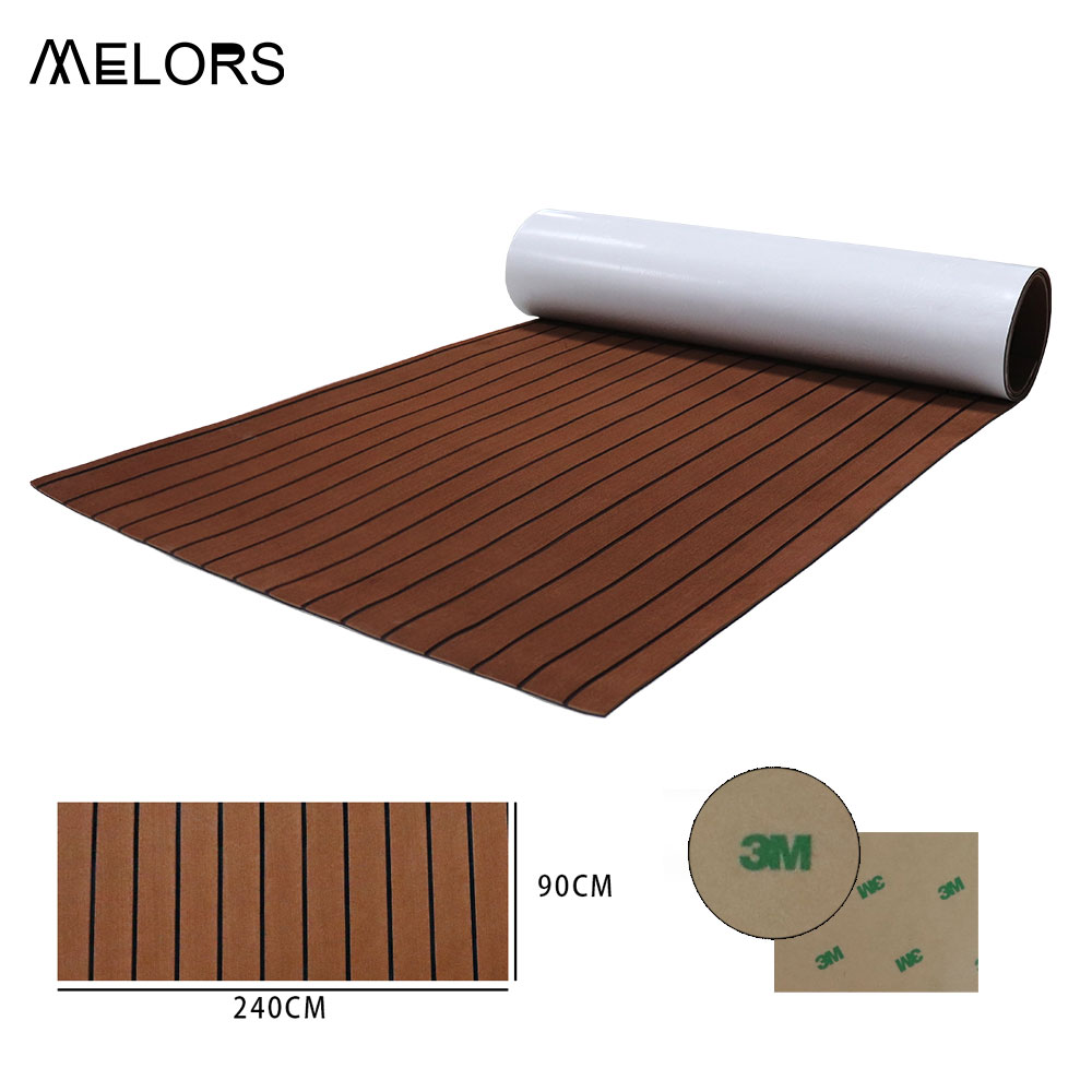 Boutique yacht RV swimming pool eva imitation teak plastic non-slip mat waterproof insulation belt 3m adhesive