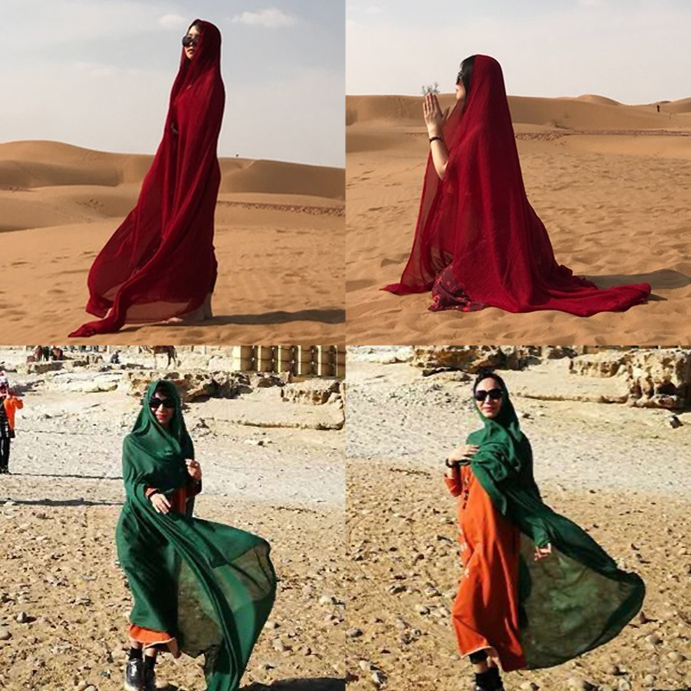 National Wind Oversized Pure Color Scarf Woman Autumn Winter Thickened Cotton Linen Warm Tourism Shawl 100 Hitch Winter Tea Card Salt Lake