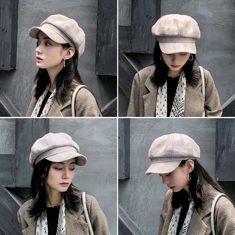 Cap children Fall Inron thickened Warmth Octagon Hat Day Series Fashion 100 Hitch Edition Street Tide Duck Tongue Berets