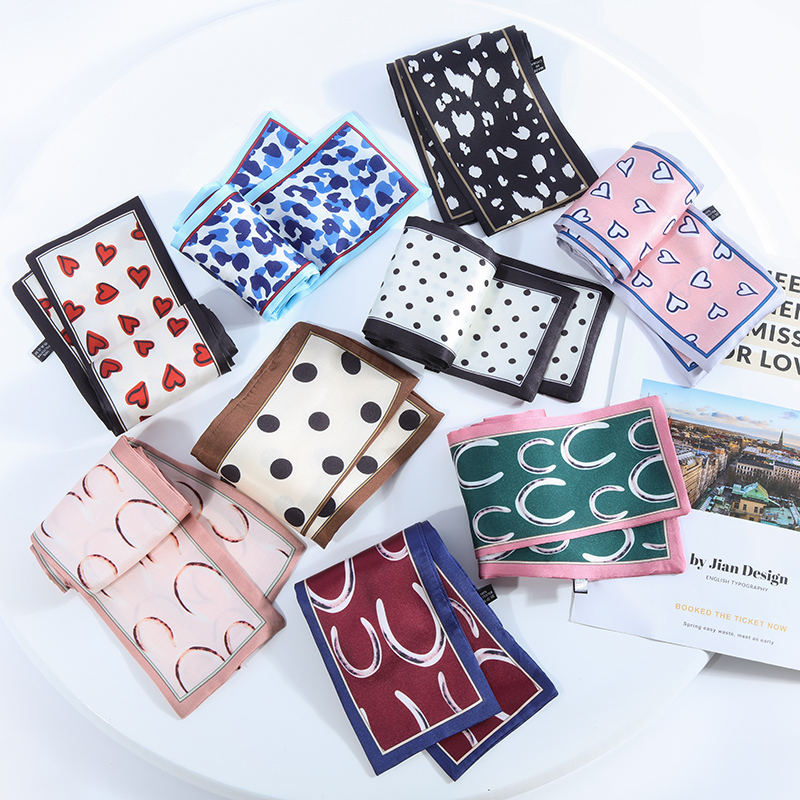 ins Korean version of the tied bag small silk scarf Summer women's wild long tiger head streamer hairband Scarf scarf decorative bag belt