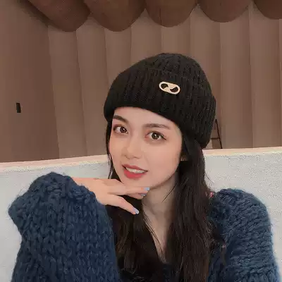 College style hat female autumn and winter wild Korean version of the tide Baotou wool hat wild female winter knitted hat thickened and warm