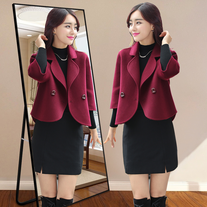 Short hair wool jacket female small child 2023 spring autumn season new women's fashion Pop Temperament Fashion Zi Blouse Tide-Taobao