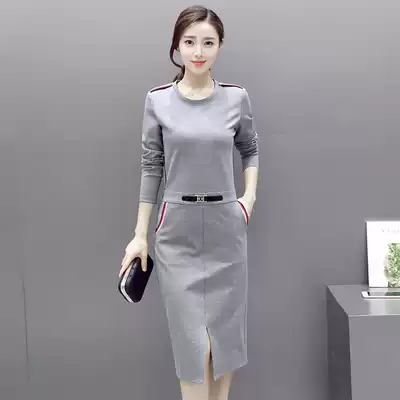 2021 autumn new popular women's long-sleeved early autumn dress fashion temperament with bottoming skirt trend