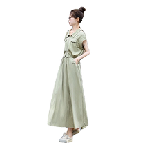 European Solid Color Dress Casual Wear Suit Womens 2024 Summer New Workwear Shirt Skirt Two-piece Set