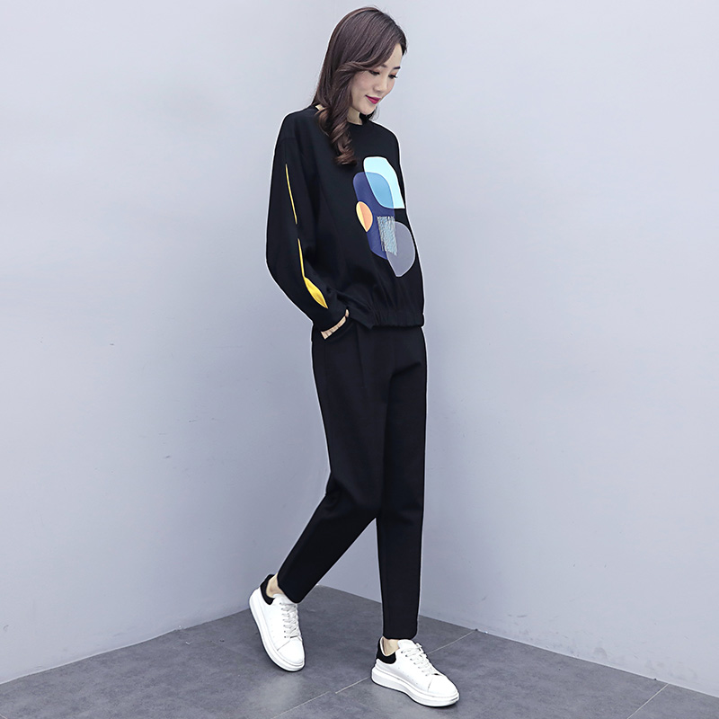 Large size fat mm suit women's autumn clothes 2023 new casual fashion temperament foreign style thin autumn two-piece suit trend